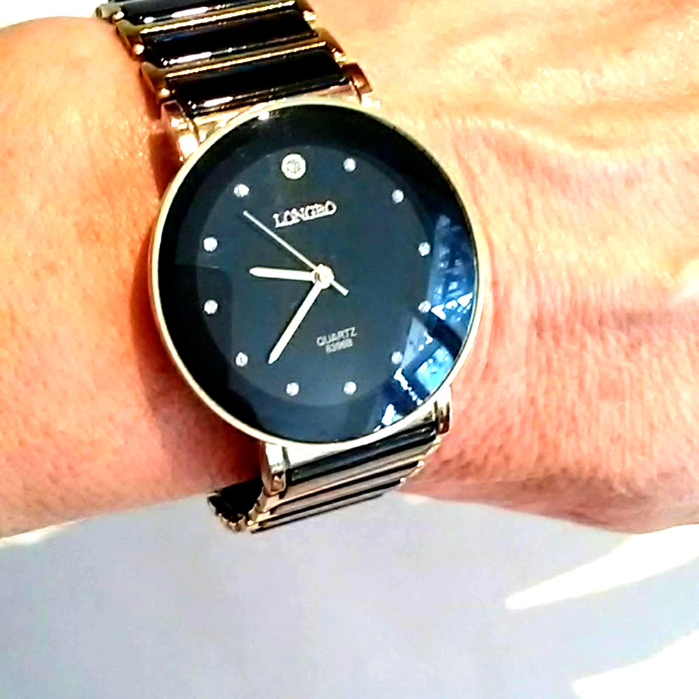 Black and Gold Watch with Crystals - Picture 1 of 7